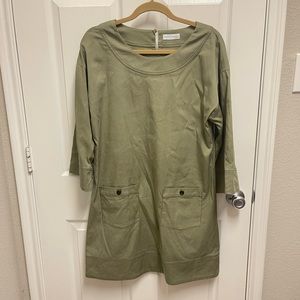 August Morgan Green Shift Dress